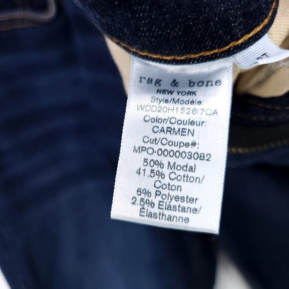 Rag & Bone Jeans Women’ S 27 Cate Mid Rise Ankle Skinny Dark Wash Blue Denim - Picture 12 of 14